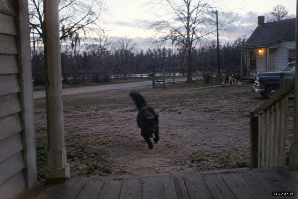 Bladenboro, North Carolina, January 5, 1954: Mrs C. E. Kinlaw reported that a large black cat-like beast charged toward her porch at dusk, then turned and ran.