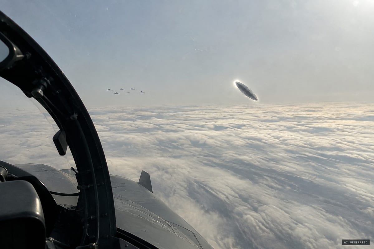 January 2015, about 300 miles off Florida: Navy aviators from the USS Theodore Roosevelt track a dark, glowing oblong object above the clouds. It appeared to stop and rotate against a 120-knot wind, with a formation of other objects nearby.