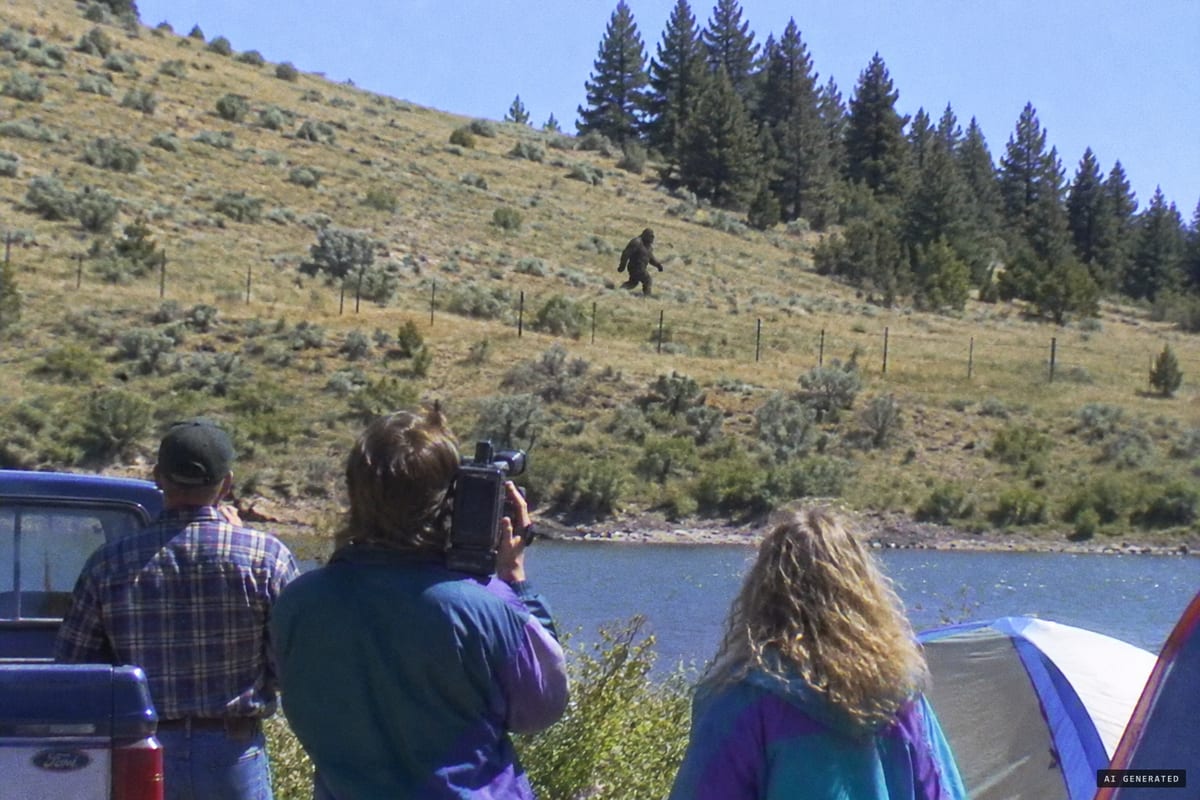 Chopaka Lake, Washington, Memorial Day weekend 1996: campers film a dark, hair-covered figure crossing the hillside about 100 yards away before it walks into the trees.