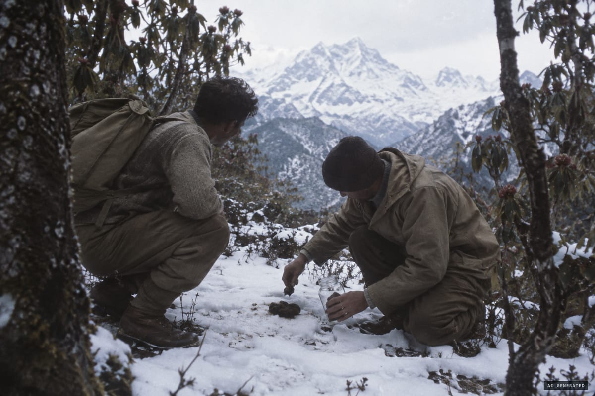 1959, eastern Nepal: members of Tom Slick's Yeti expedition collect a sample of droppings later labelled "Fecal matter from a small Yeti"; no one reported seeing the animal.