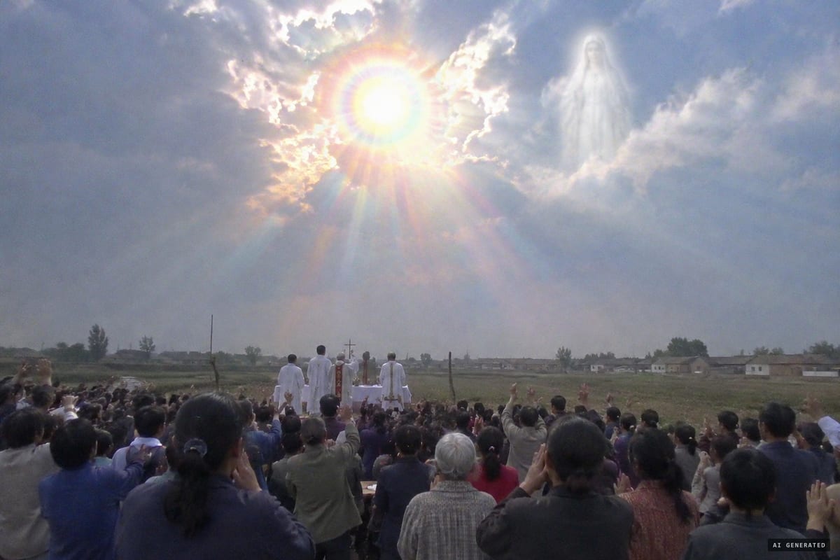 Donglü, Hebei, May 23, 1995: an estimated 30,000 worshippers at an open-air Mass reported seeing the sun spin, change colour and approach for about 20 minutes.