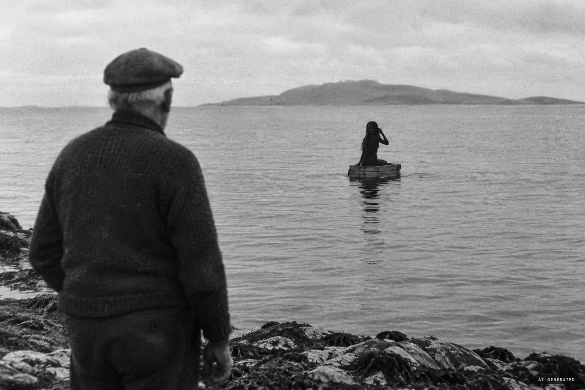 Isle of Muck, 1947: an 80-year-old fisherman reported seeing a mermaid combing her hair on a floating lobster box twenty yards from shore before she plunged into the sea.