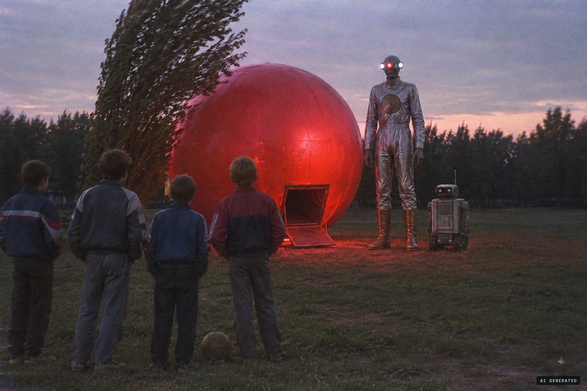 Voronezh, 27 September 1989: schoolchildren in Yuzhny Park report a red glowing sphere landing and a three-eyed giant in silvery overalls emerging with a small robot.