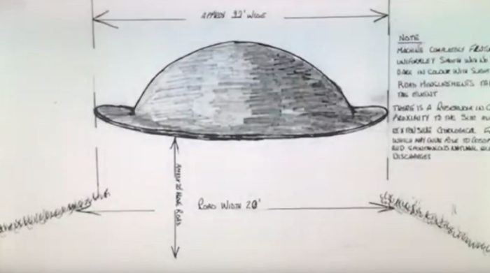 Witness sketch of the UFO seen over the A70