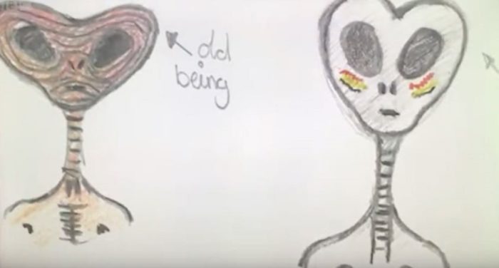 Witness sketch of the beings