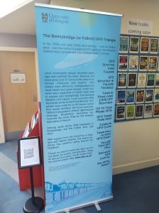Bonnybridge Library display banner on the UFO archive project