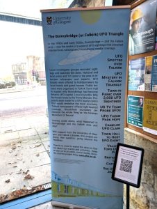 Falkirk Library display banner on the UFO archive project