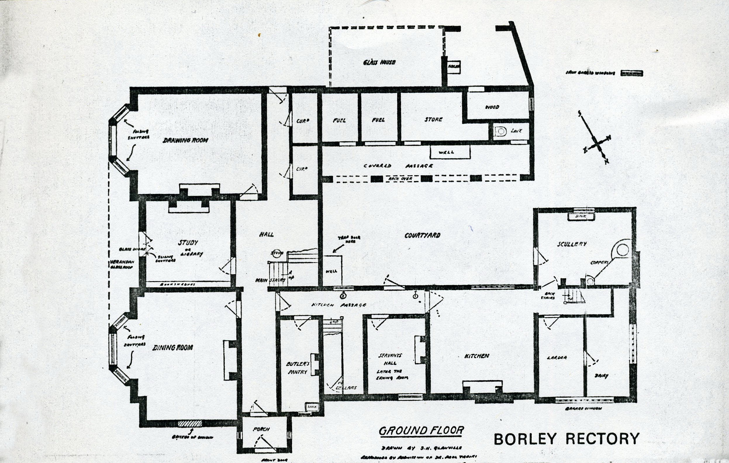Glanville's plan of the ground floor.