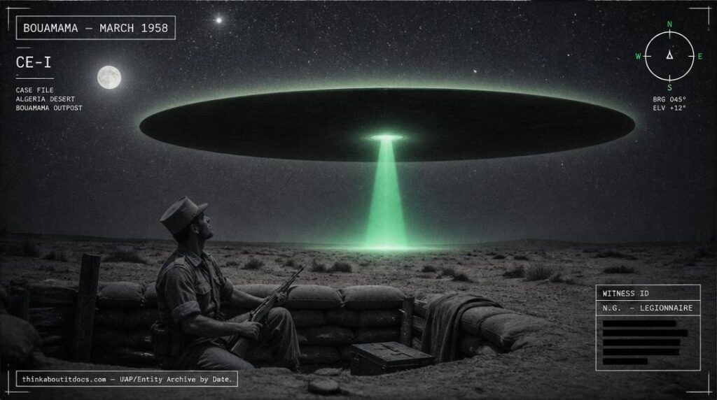 Modern dossier reconstruction of the Bouamama encounter.