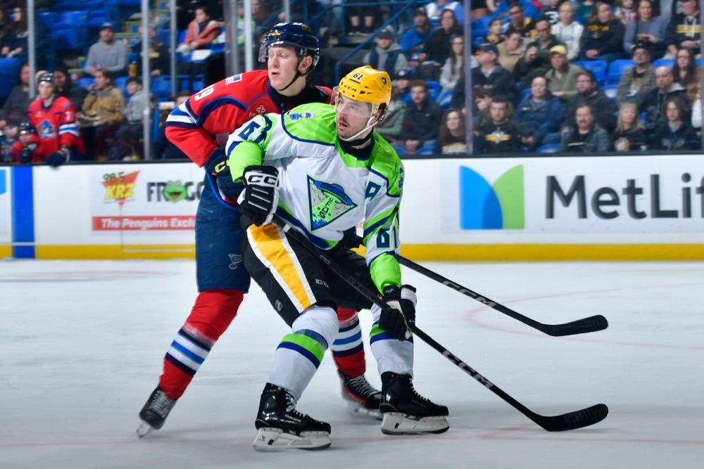 Front view of the Carbondale UFOs jersey worn by the Wilkes-Barre/Scranton Penguins, 2025