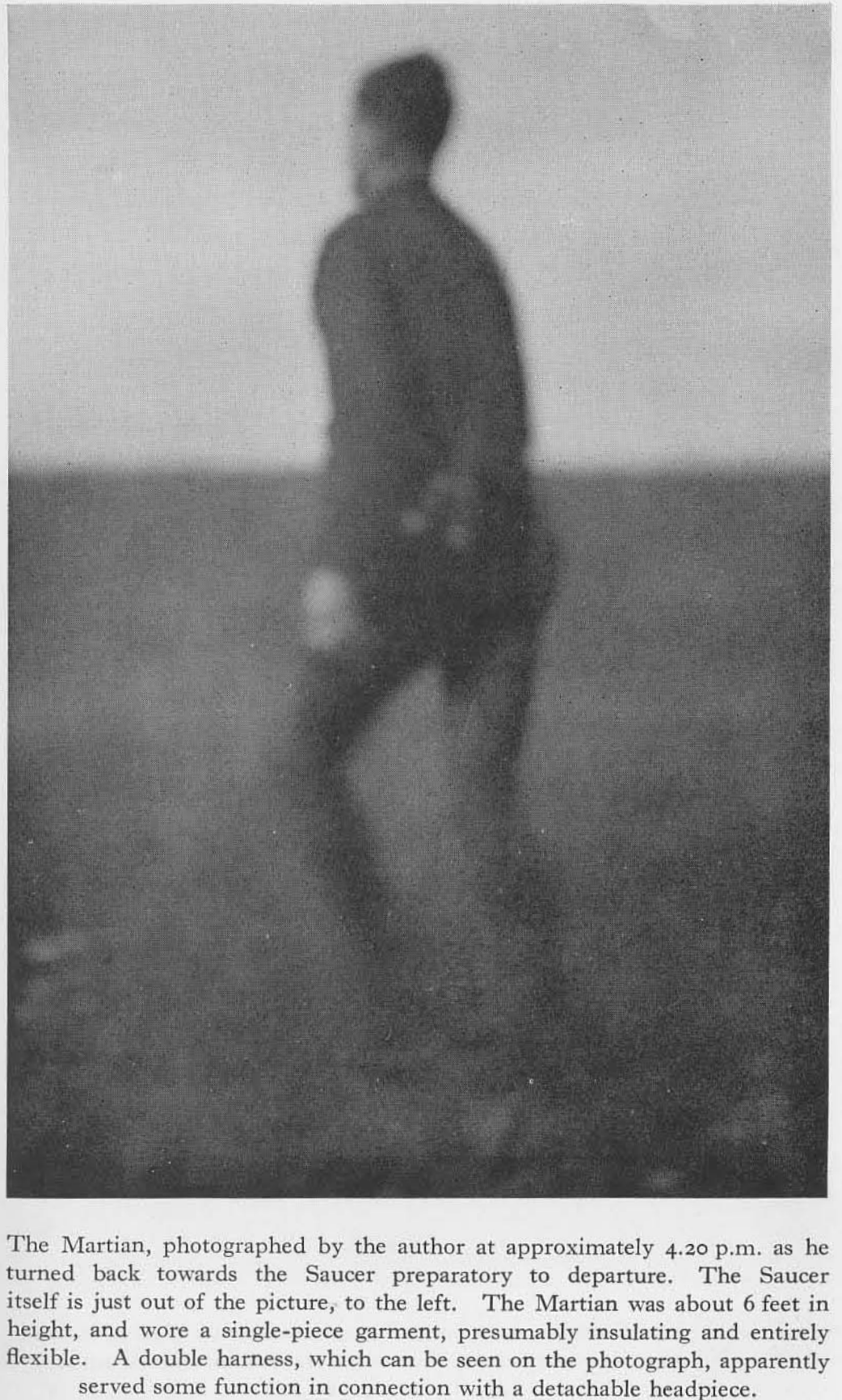 Soft-focus back view of the 'Martian' walking back to the craft, from the book