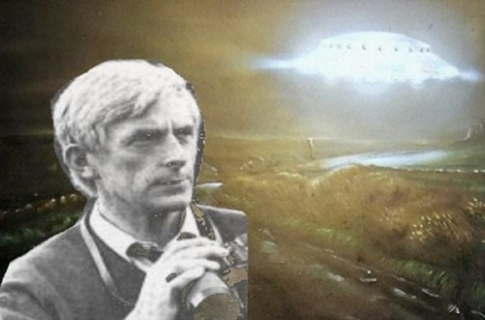 Composite illustration of Tony Dodd with a UFO image