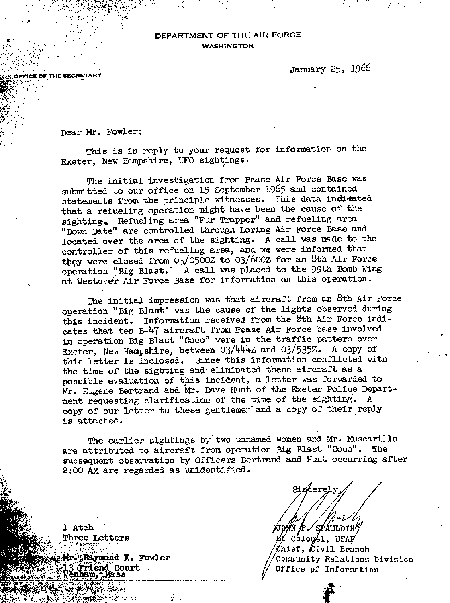 Letter from Lt. Col. John P. Spaulding to Raymond Fowler, 25 January 1966