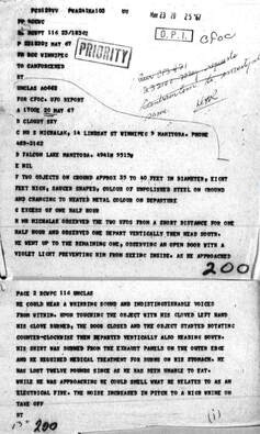 UFO sighting report form, 23 May 1967.
