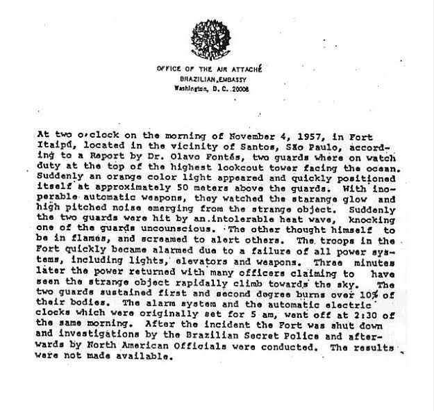 Air Attaché document on the Fort Itaipu case, as filed by NICAP