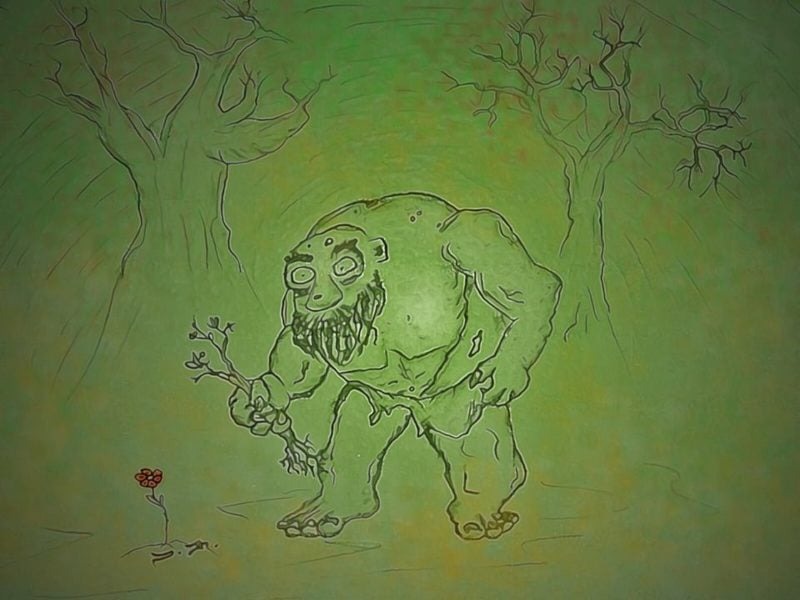 Ted Fauster's whimsical sketch of the Grafton Monster