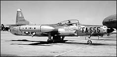 An F-94, the type of jet interceptor scrambled from Johnson AFB. Illustrative, not an event photo.