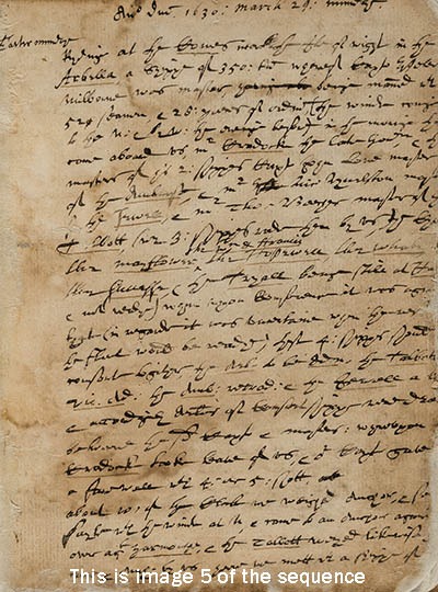 Manuscript of John Winthrop's journal, volume 1 (1630 to 1636). Does not contain the 1639 entry.