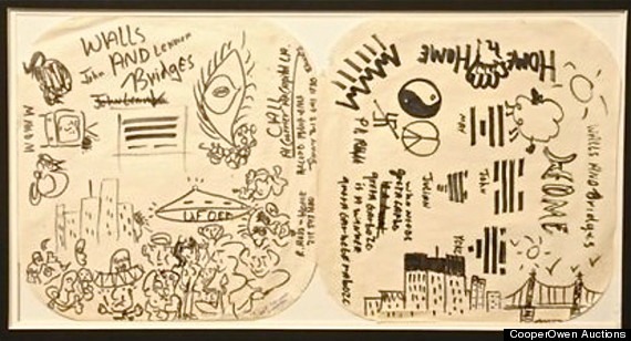 The full album sleeve design with Lennon's UFO drawing, from the same CooperOwen lot