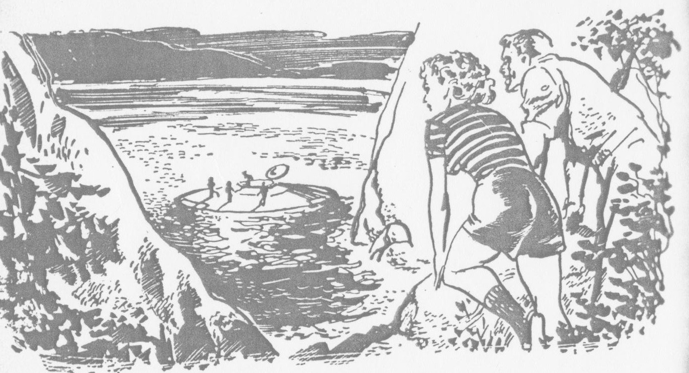 Illustration of the Steep Rock saucer from Fate magazine, February to March 1952