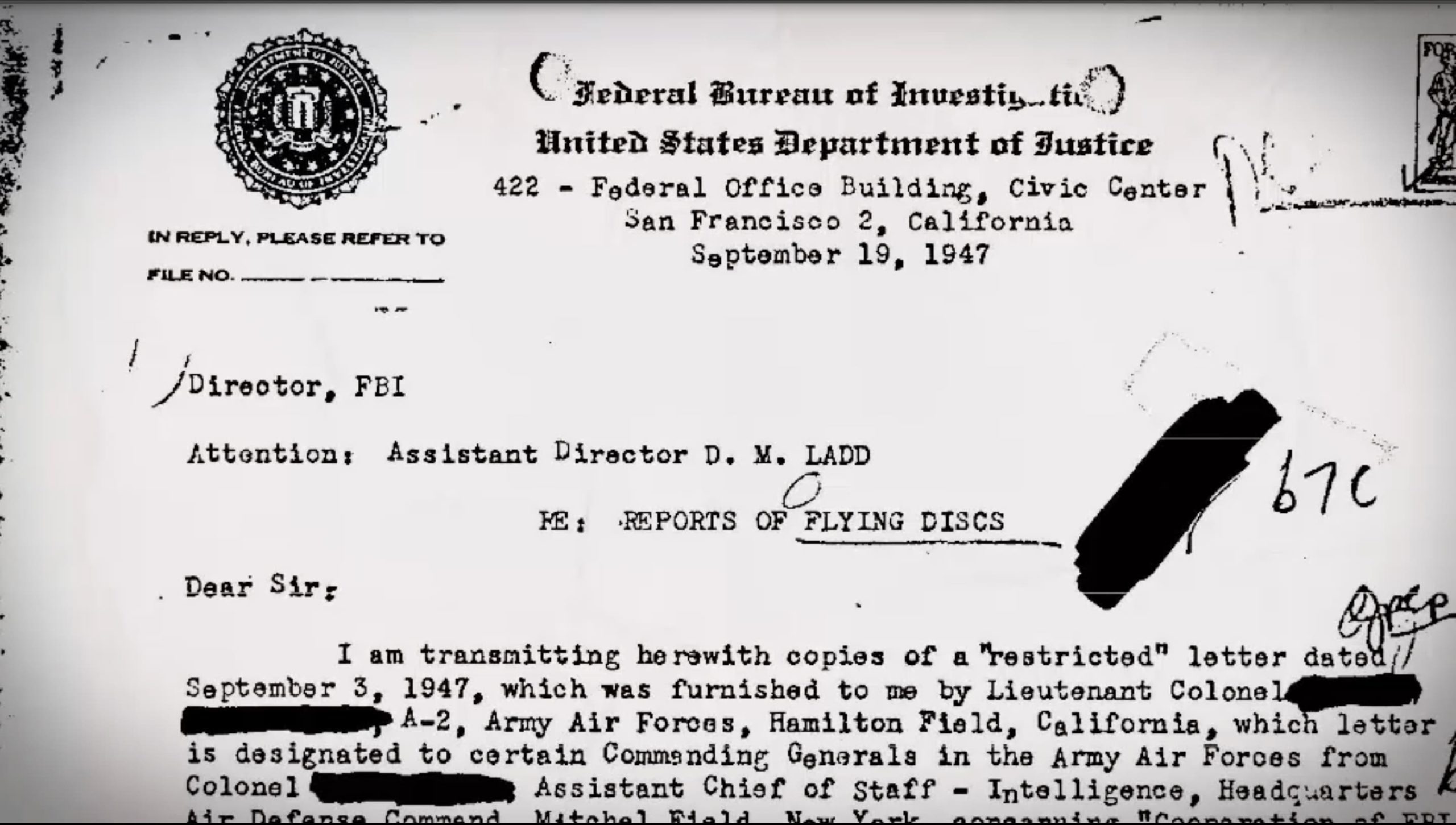 Scan of an FBI record on the Maury Island case.