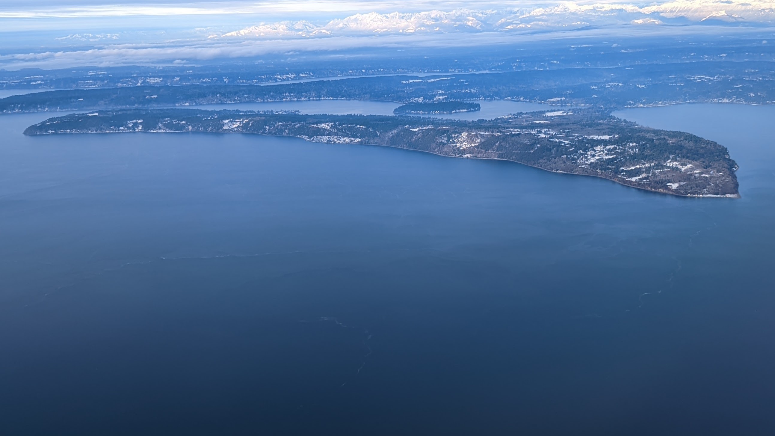 Aerial view of Maury Island, January 1, 2022.