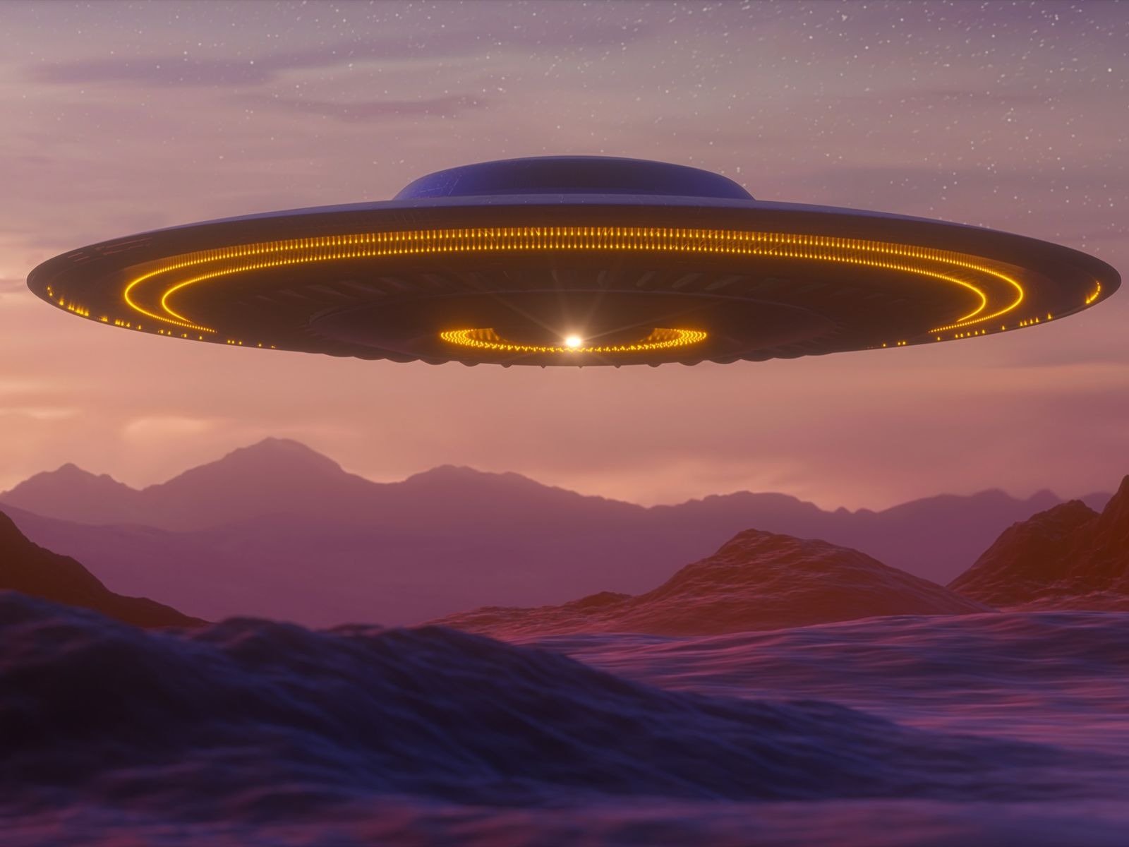 Stock illustration of an alien spaceship, not a photo of the event