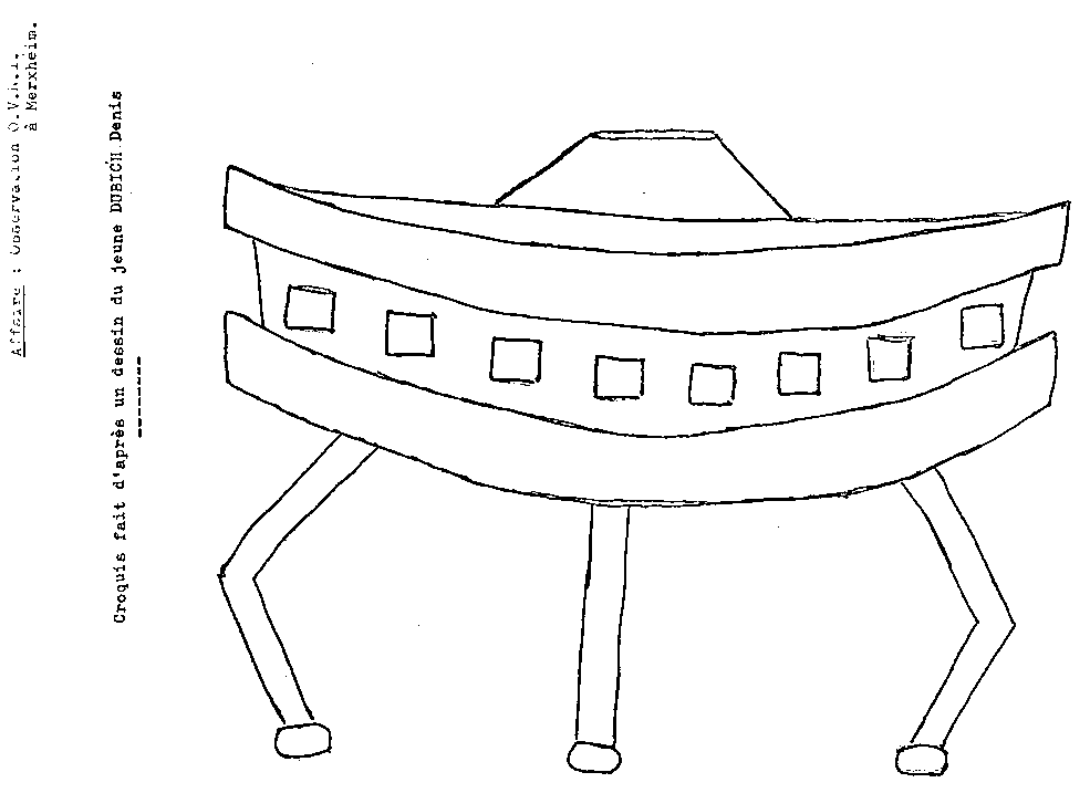 Child's sketch of the craft from the gendarmerie file