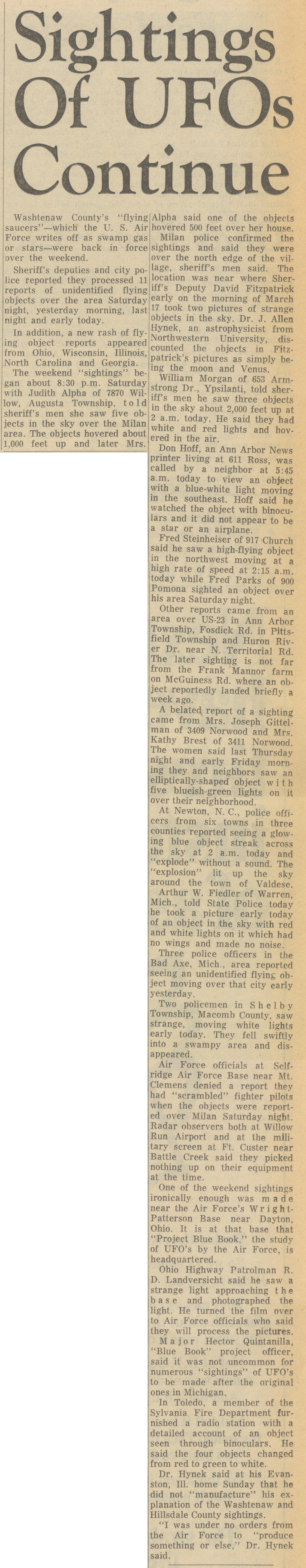 Ann Arbor News page scan, March 28, 1966