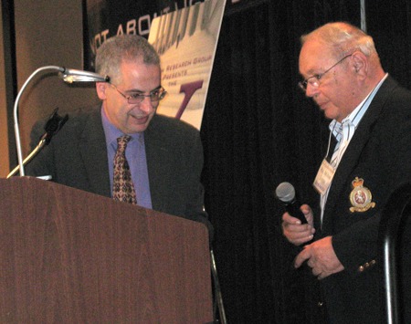 Nick Pope introducing Milton Torres at the X-Conference, 19 April 2009.