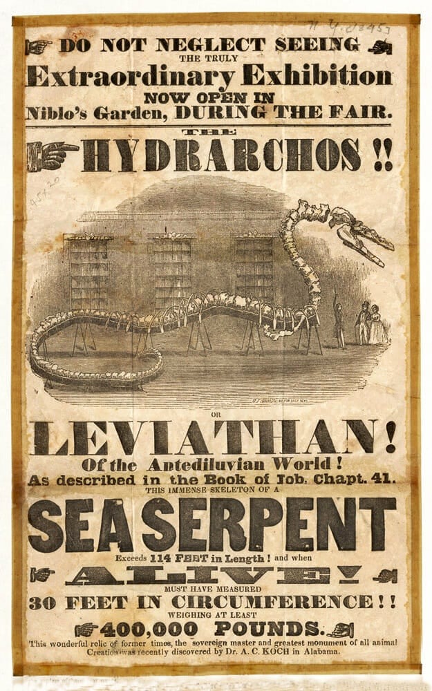 Exhibition poster: "Exceeds 114 FEET in Length!", Niblo's Garden.