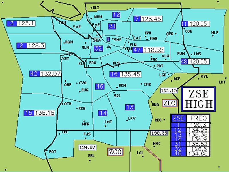Seattle Center high-altitude sector chart