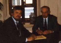 George Knapp (left) with General Maltsev, Moscow.