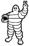 Bibendum, the Michelin mascot, shown for comparison with the witness's description