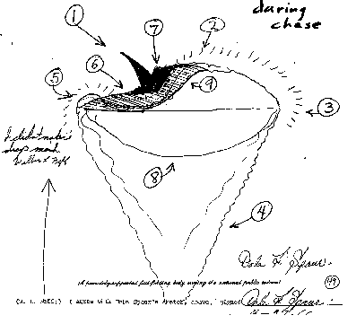 Deputy Dale Spaur's sketch of the object he chased