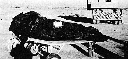 Test dummy in an insulation bag, from The Roswell Report: Case Closed (1997)