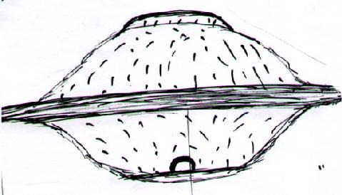 Sid Padrick's sketch of the craft, given to Leneesa Garroutte's daughters in Seattle, 1965