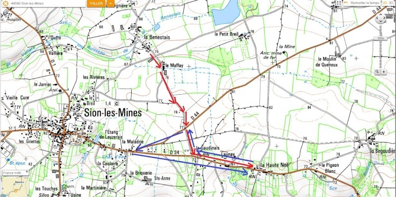 Modern map of the Sion-les-Mines area posted by Bob Rekin