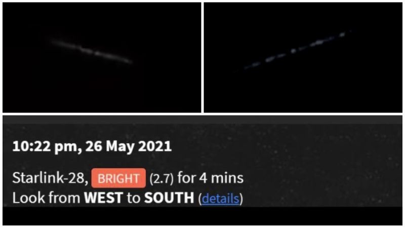 Poster frame of a viewer video of Starlink satellites over Montana (date not stated)