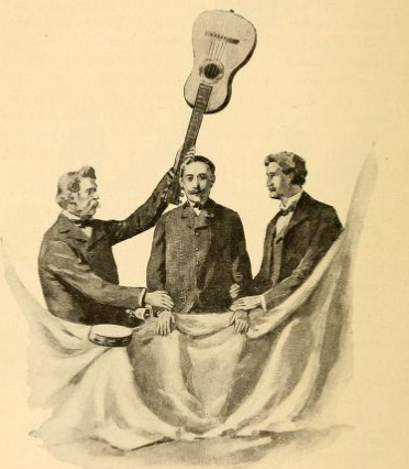 Exposure sketch of a suggested method by which Horatio Eddy freed a hand during his sittings