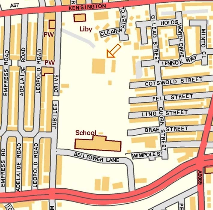Location of the Jubilee Drive bowling green