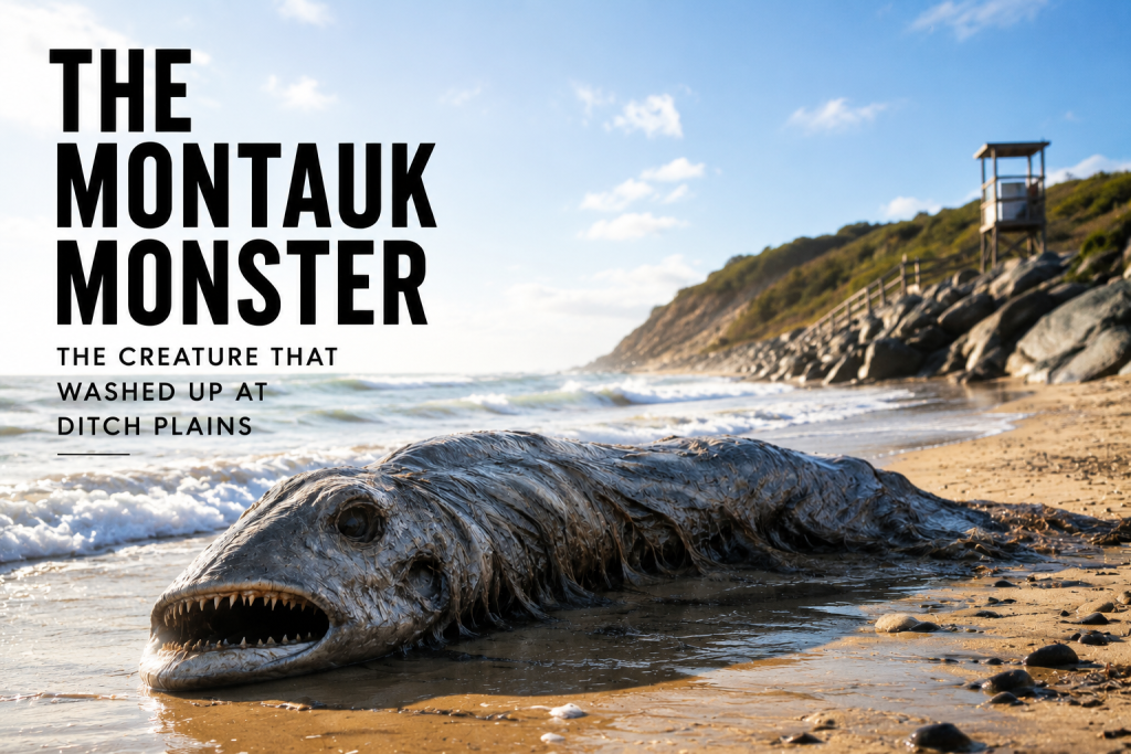 Social Life Magazine header image for its Montauk Monster article, likely an editorial graphic