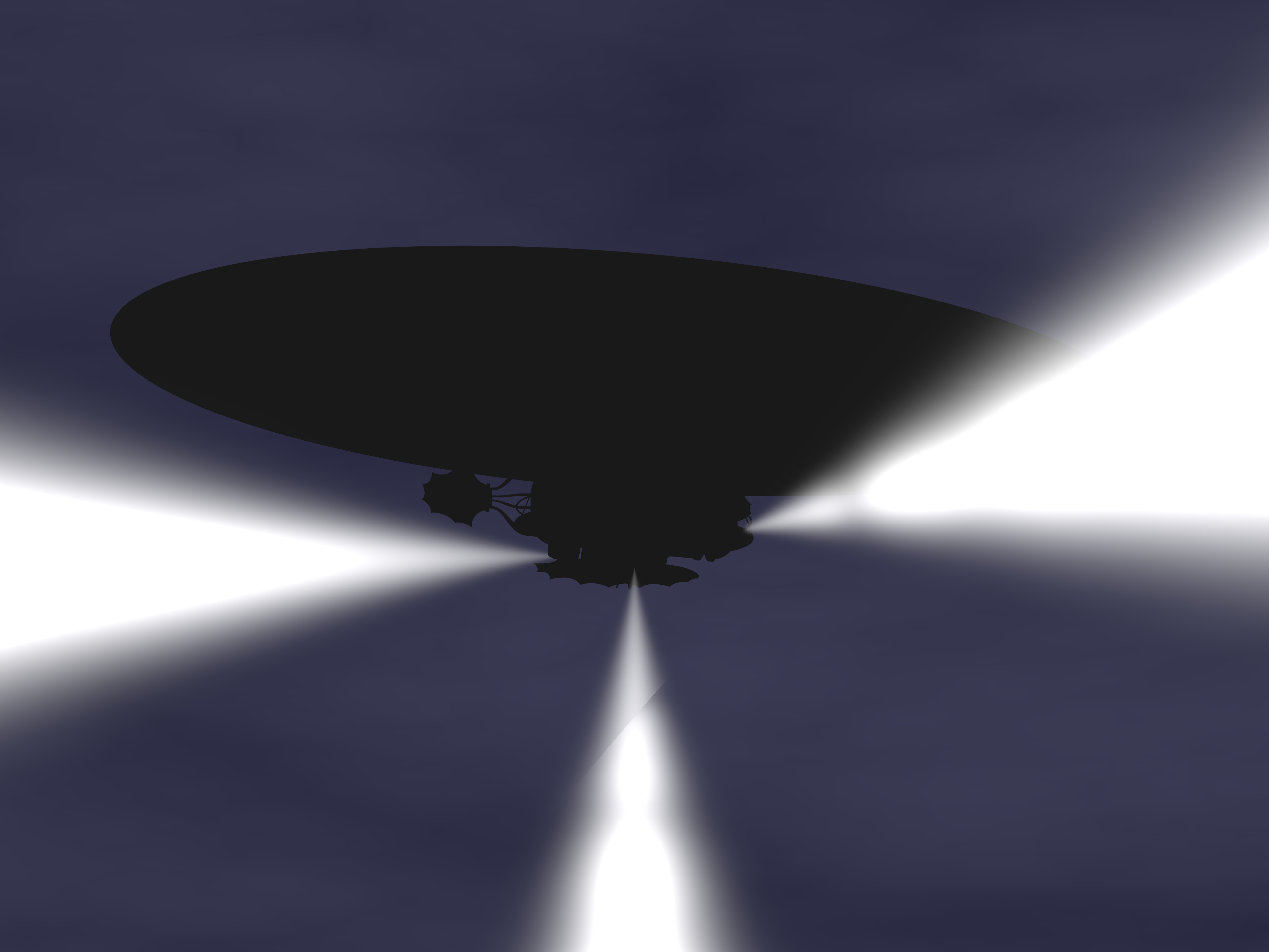 Modern artist's rendering of a mystery airship