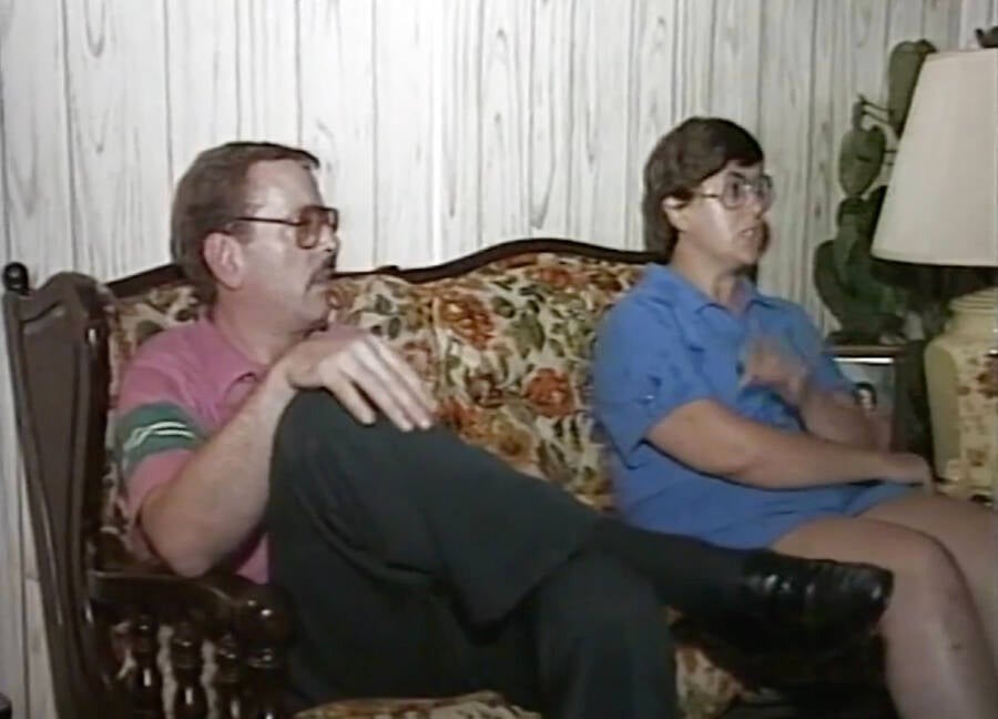 Jack and Janet Smurl with reporters