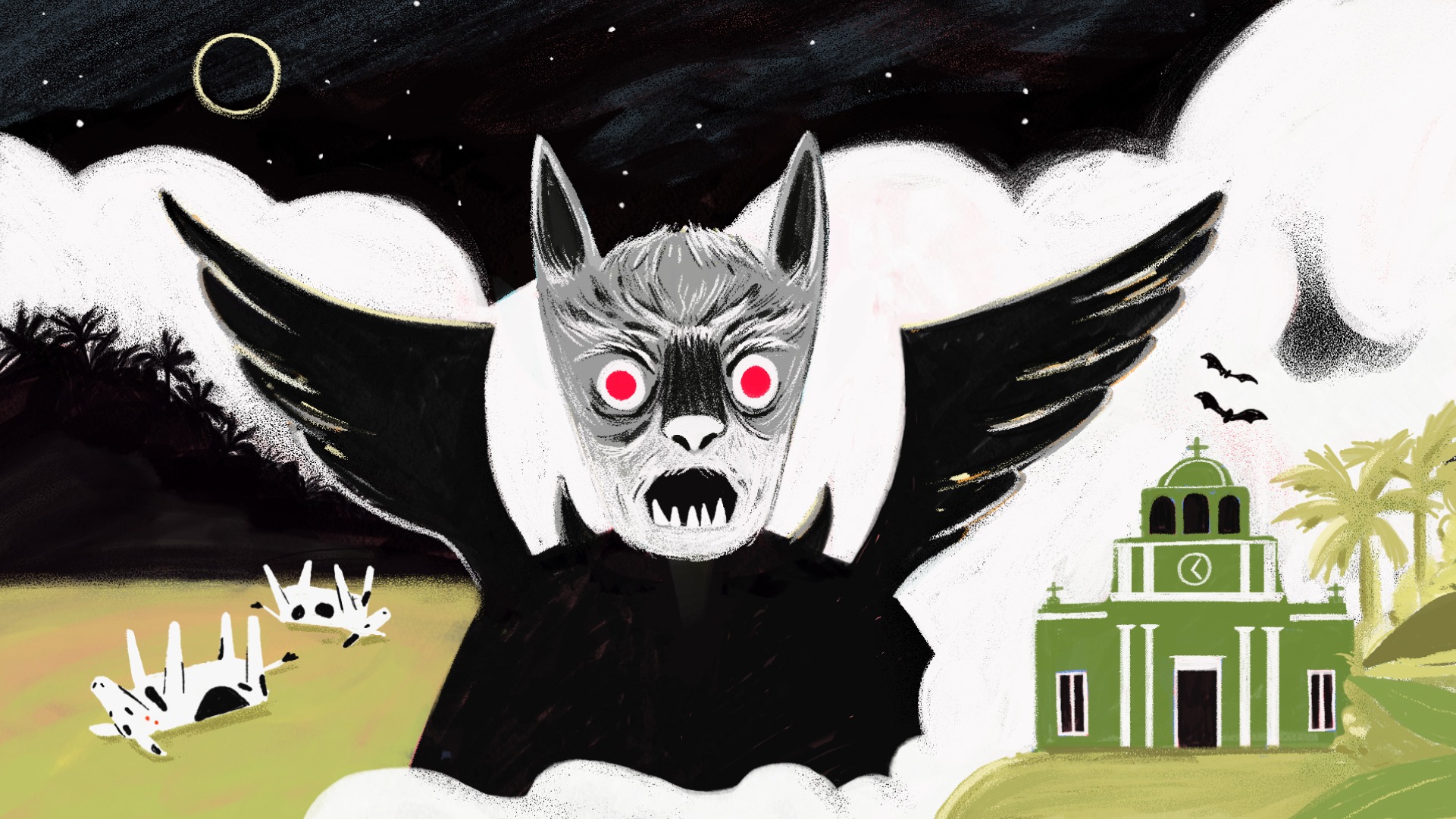 Radio Ambulante episode artwork for "Un vampiro entre nosotros", a modern illustration
