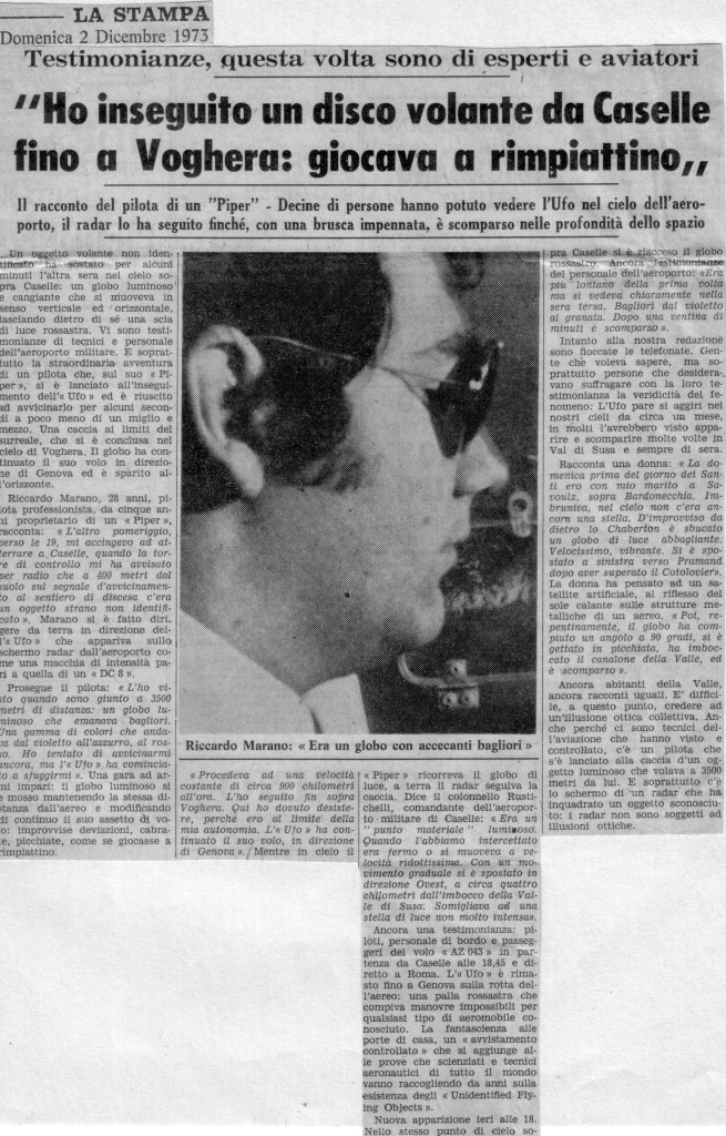 La Stampa clipping, 1973