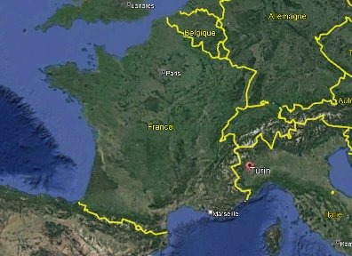 Map of the Turin area