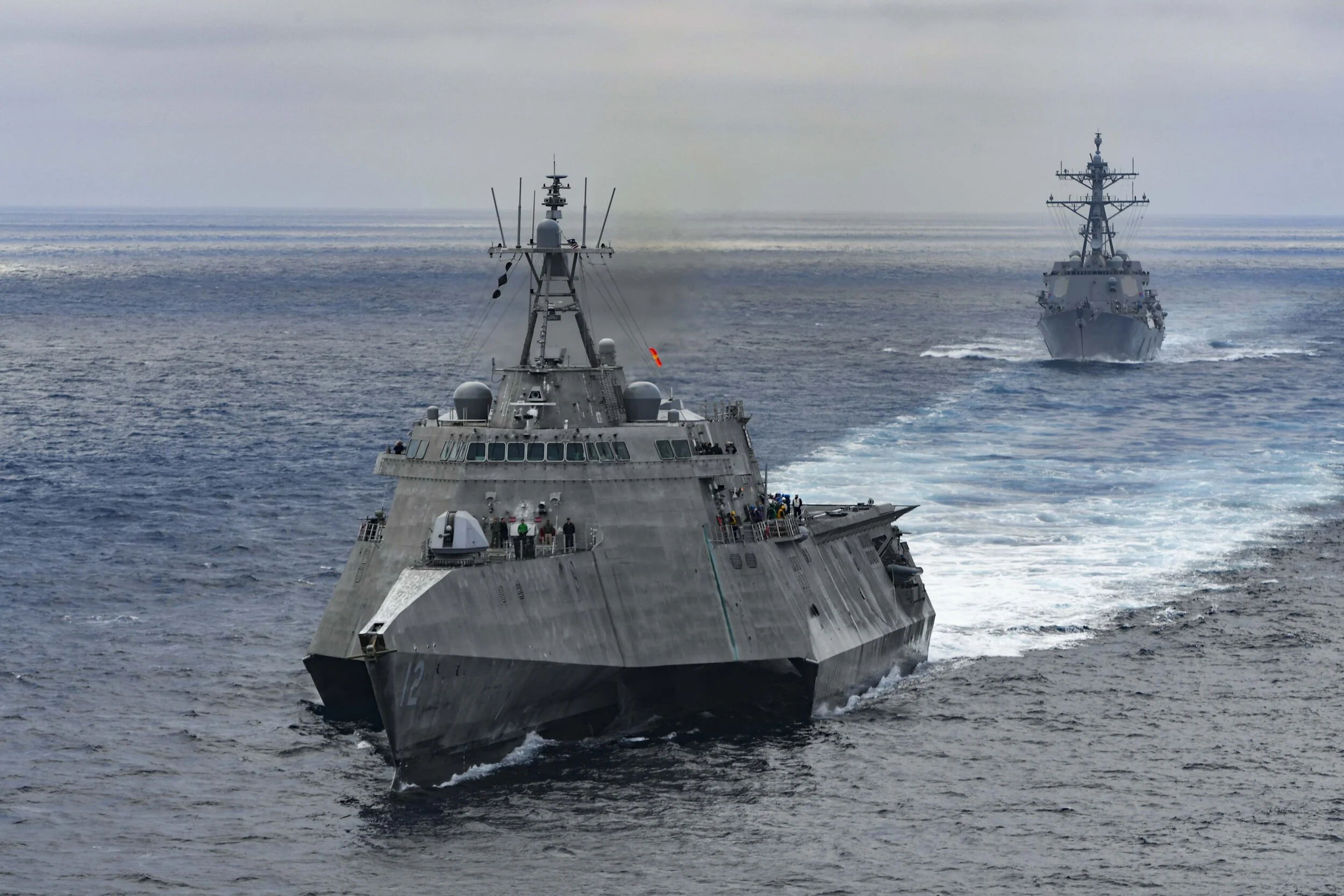 The littoral combat ship USS Omaha (LCS-12); photo of the ship, not the event