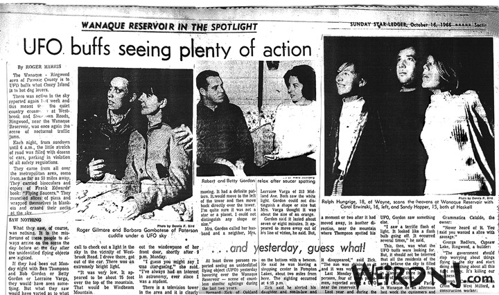 Newspaper clipping on the Wanaque sightings