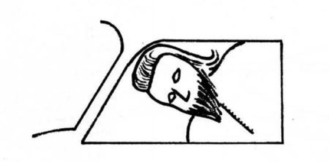 Sketch of the figure at the car window.